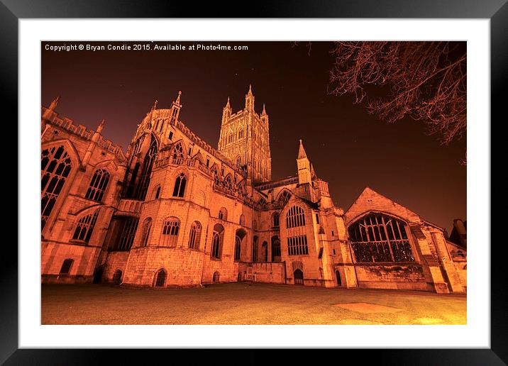  Gloucester Cathedral by Night Framed Mounted Print by Bryan Condie