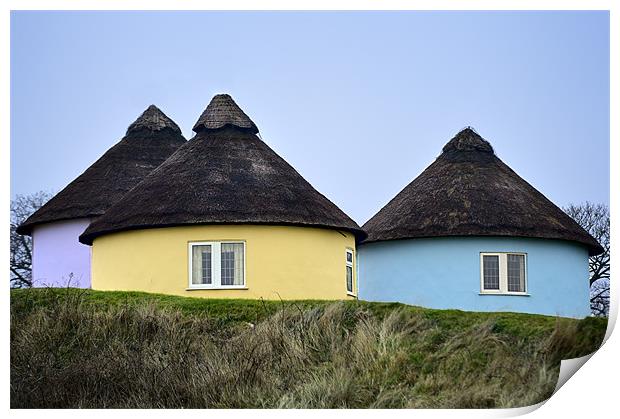 Thatched cottages Print by Stephen Mole