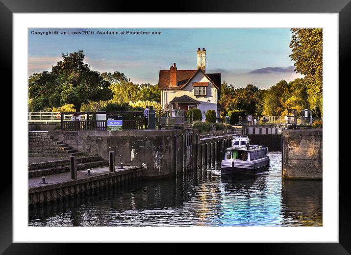  Goring on Thames Lock Framed Mounted Print by Ian Lewis