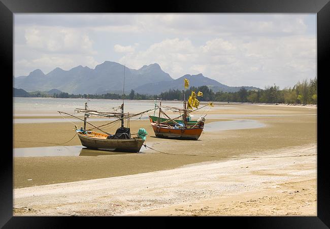 Thai Fishing Boats Framed Print by Michael Carn