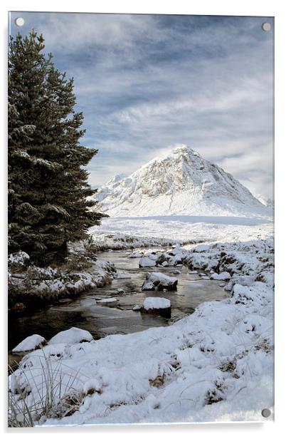 Glencoe Winter Landscape Acrylic by Grant Glendinning
