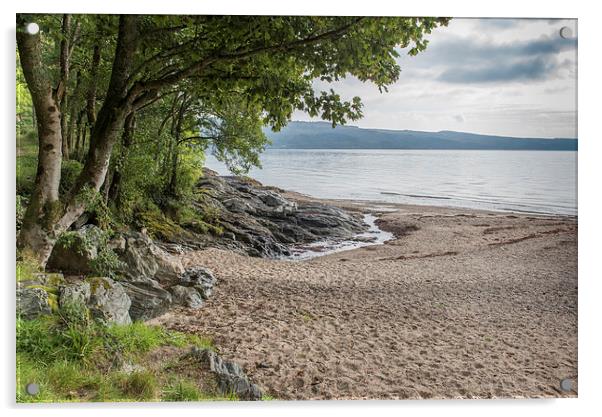 Ardentinny beach Loch Long Acrylic by Gary Eason
