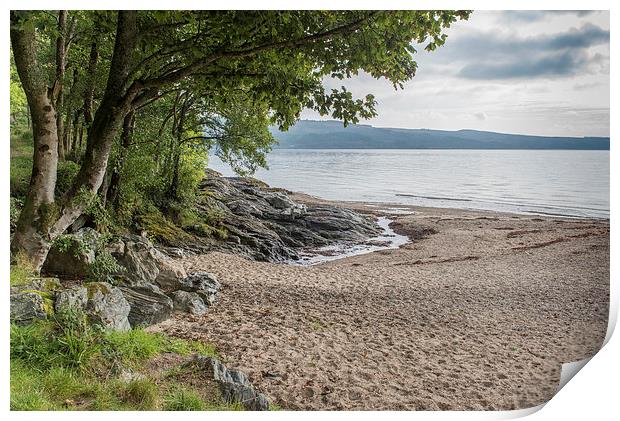 Ardentinny beach Loch Long Print by Gary Eason