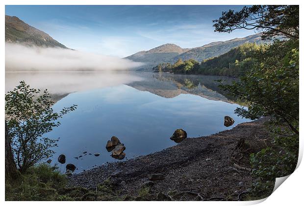 Misty morning on Lock Eck Print by Gary Eason