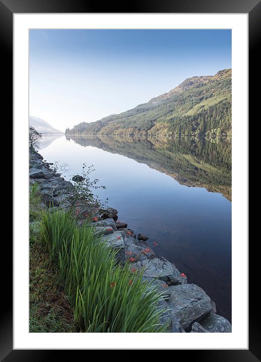 Misty morning on the loch Framed Mounted Print by Gary Eason