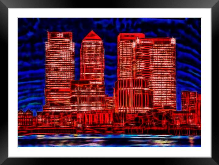 Docklands skyscrapers Framed Mounted Print by David French