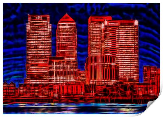Docklands skyscrapers Print by David French