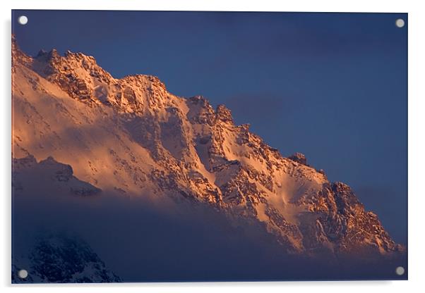 Alpine sunset I Acrylic by Thomas Schaeffer