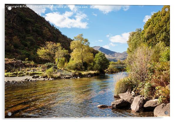 Afon Glaslyn River Snowdonia Wales Acrylic by Pearl Bucknall
