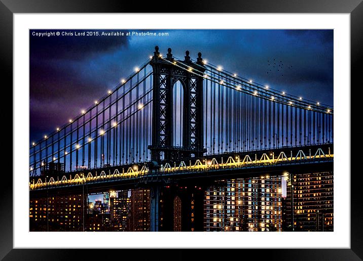 Night Falls In Gotham Framed Mounted Print by Chris Lord