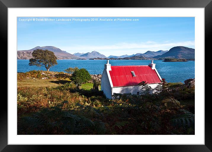  Red Roof Cottage Upper Loch Torridon 3 Framed Mounted Print by Derek Whitton