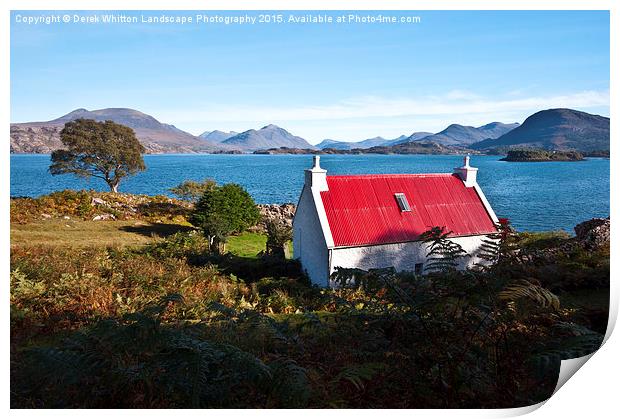  Red Roof Cottage Upper Loch Torridon 3 Print by Derek Whitton