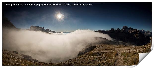 Dolomites Sunrise Print by Creative Photography Wales