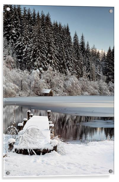  Loch Ard Winter Acrylic by Grant Glendinning
