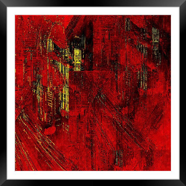 Red abstraction Framed Mounted Print by Jean-François Dupuis