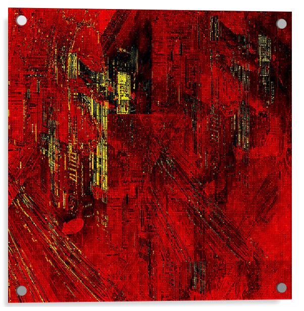 Red abstraction Acrylic by Jean-François Dupuis