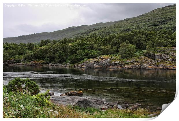 The Shores of Loch Creran Print by Paul Williams