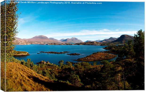  Upper Loch Torridon Panoramic Canvas Print by Derek Whitton