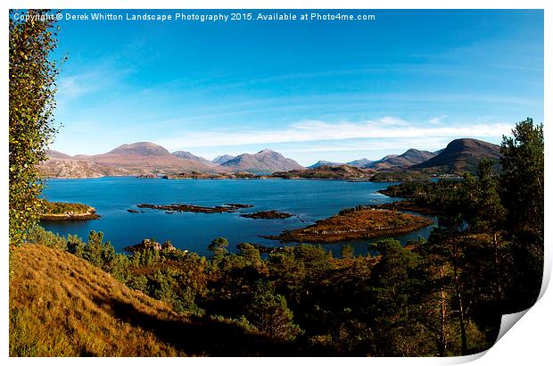  Upper Loch Torridon Panoramic Print by Derek Whitton