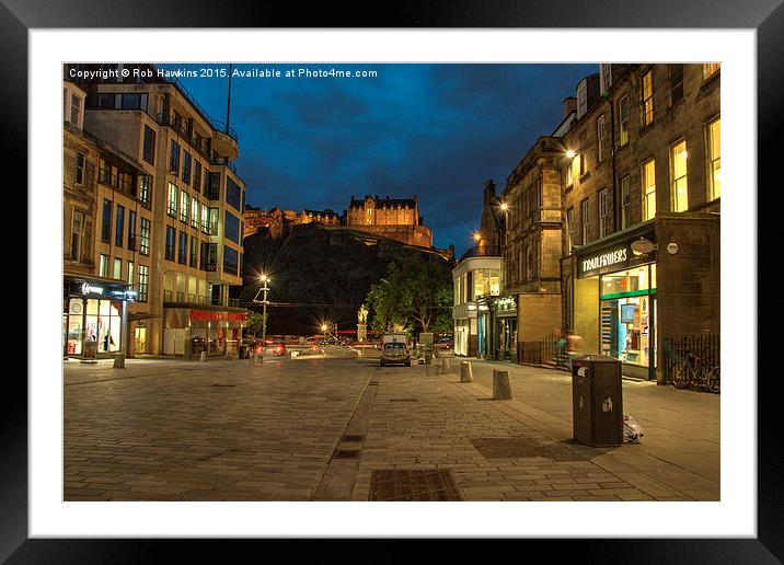  Edinburgh Castle Street  Framed Mounted Print by Rob Hawkins