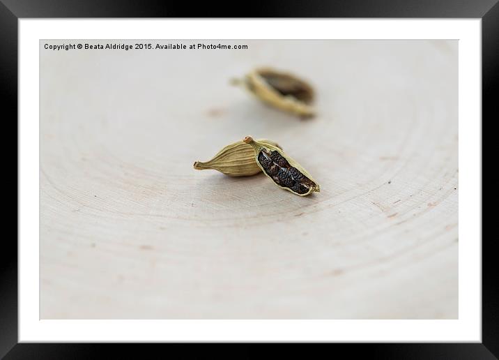  Cardamom seeds Framed Mounted Print by Beata Aldridge