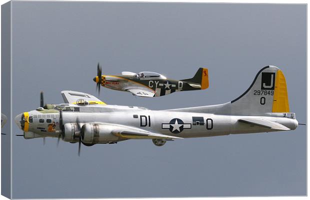 B17 and P51 Mustang Canvas Print by Oxon Images