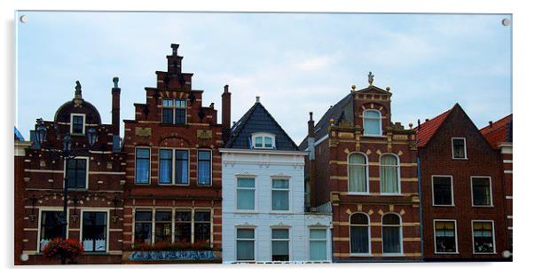  Delft houses Acrylic by radoslav rundic