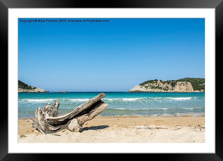  Voidokilia Beach, Greece Framed Mounted Print by Mary Fletcher