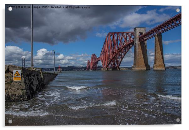  Forth rail bridge from the shore Acrylic by mike cooper