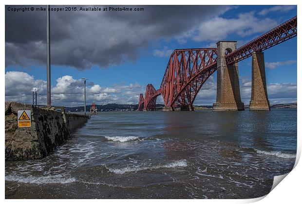  Forth rail bridge from the shore Print by mike cooper