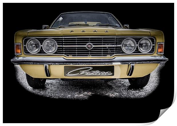 A Classic Ford Cortina GT Mk 3 Print by Dave Hudspeth Landscape Photography