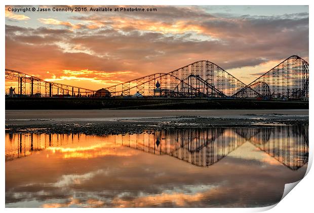  A Roller Coaster Sunrise Print by Jason Connolly