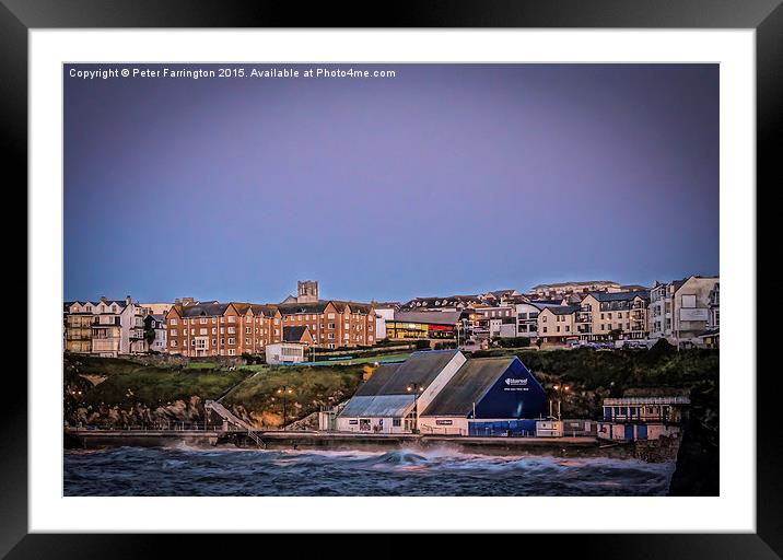 Newquay Town Beach at High Tide Framed Mounted Print by Peter Farrington