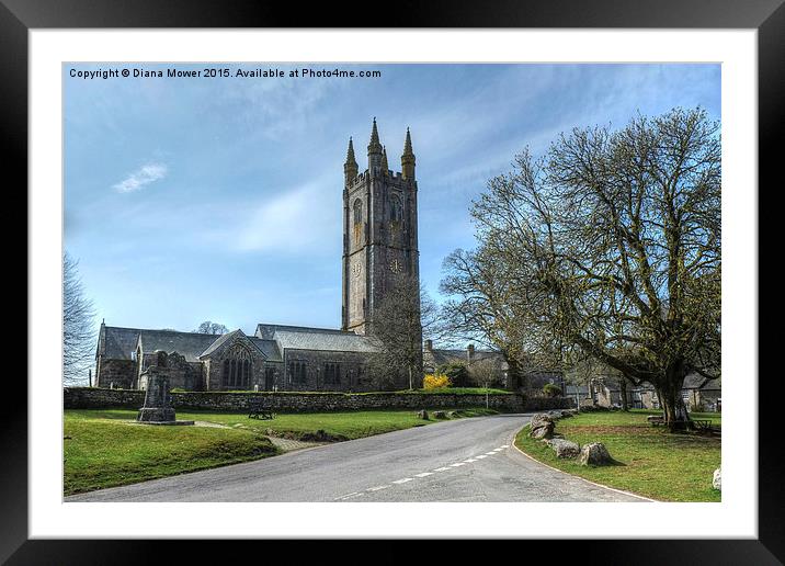 Widecombe in the Moor Framed Mounted Print by Diana Mower