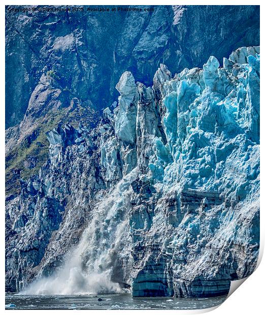  Margeric Glacier crumbling Print by Gilbert Hurree