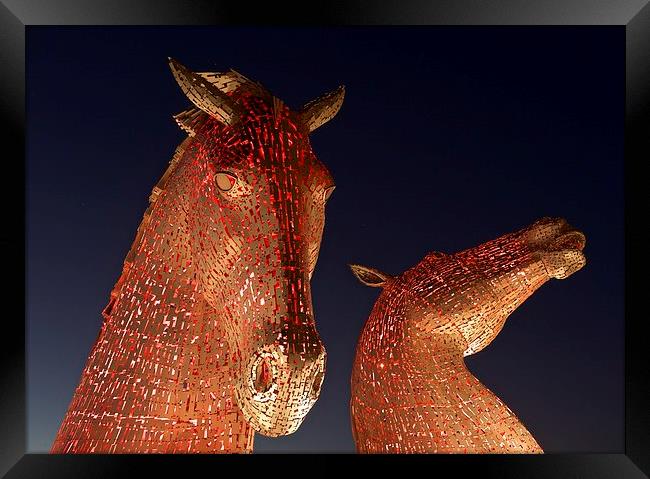  The Kelpies at night Framed Print by Stephen Taylor