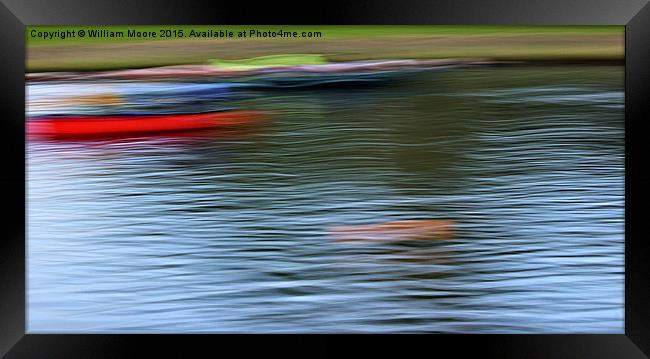  Kayaks and Buoy  Framed Print by William Moore