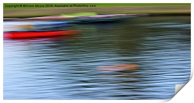  Kayaks and Buoy  Print by William Moore