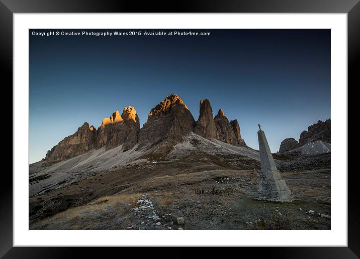 Tre Cime in the Dolomites Framed Mounted Print by Creative Photography Wales