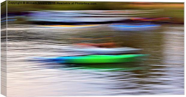  Kayaks and Dock  Canvas Print by William Moore