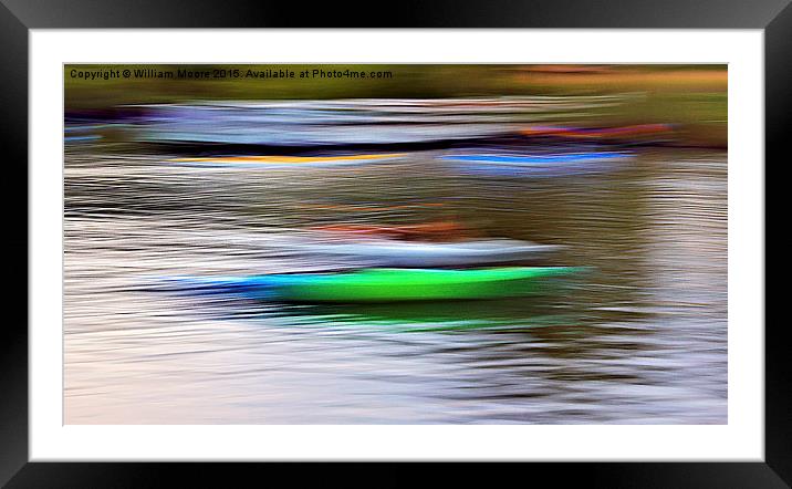  Kayaks and Dock  Framed Mounted Print by William Moore