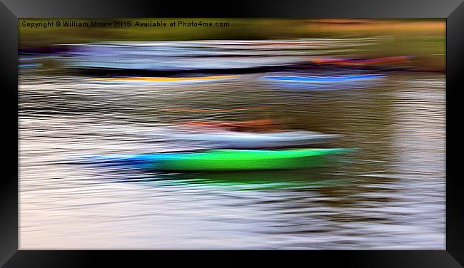  Kayaks and Dock  Framed Print by William Moore