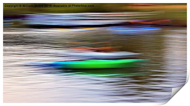  Kayaks and Dock  Print by William Moore