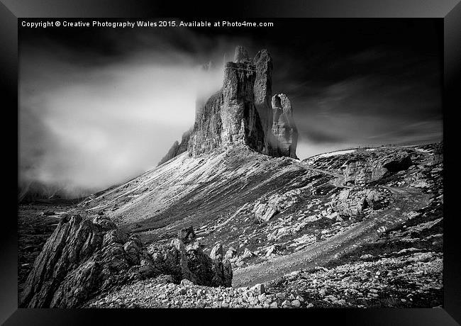 Tre Cime in the Dolomites Framed Print by Creative Photography Wales