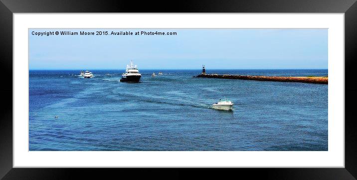 Entering Montauk Harbor  Framed Mounted Print by William Moore