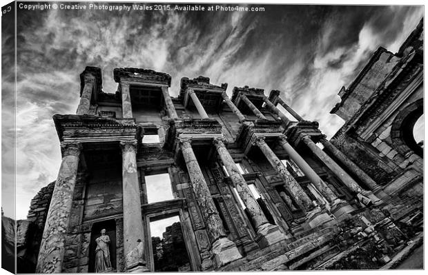 The Library at Ephesus in Turkey Canvas Print by Creative Photography Wales