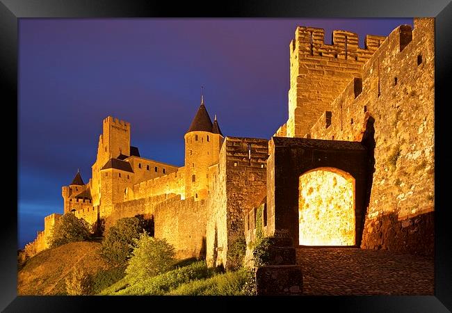  Carcassonne city Walls Framed Print by Stephen Taylor