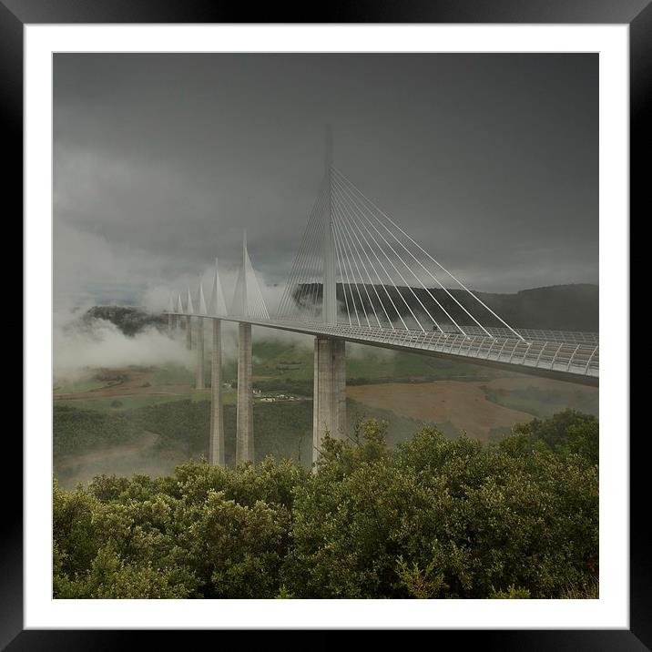 Millau viaduct under the storm Framed Mounted Print by Stephen Taylor