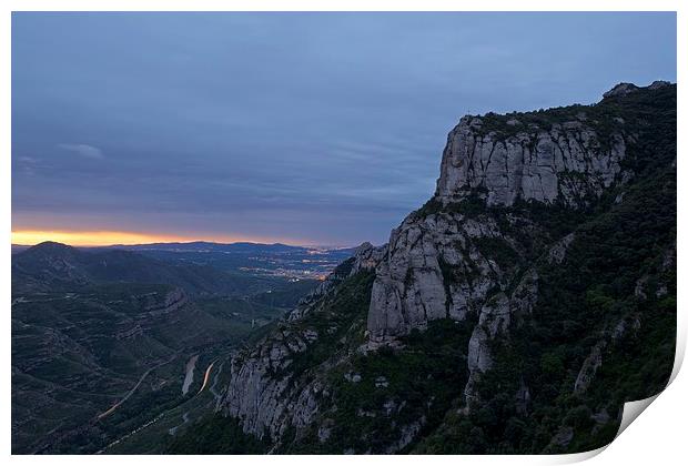  Sunrise at Montserrat Print by Stephen Taylor