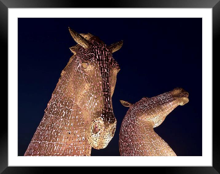  The Kelpies in pink Framed Mounted Print by Stephen Taylor